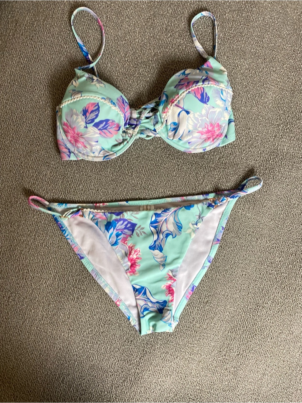Nanette Lepore Padded Floral Two-Piece Adjustable Summer Beach Vaction Bikini